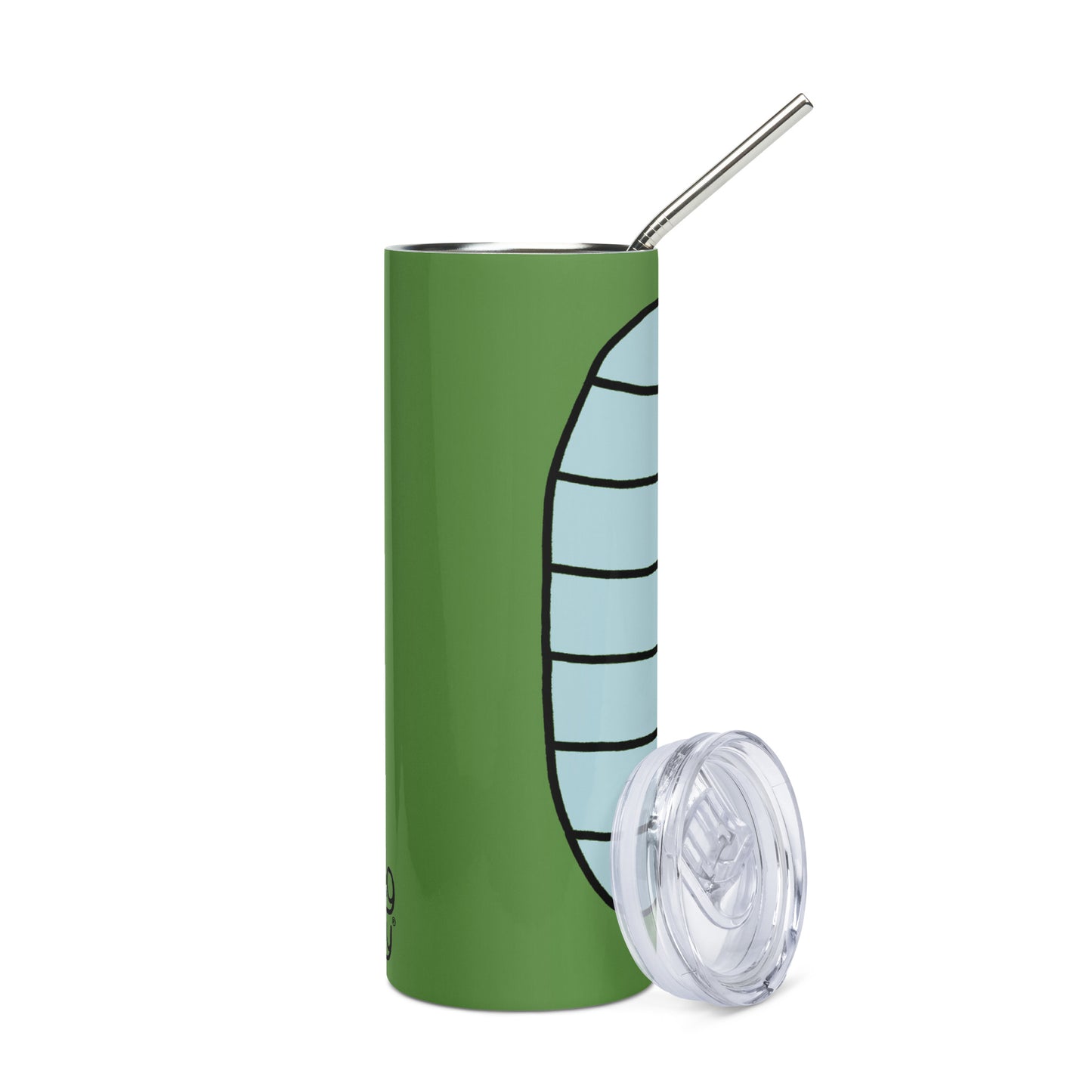 Side view of The Bug Mug with lid- Stainless Steel Tumbler that resembles Bug Buy - From The Bug Bungalow