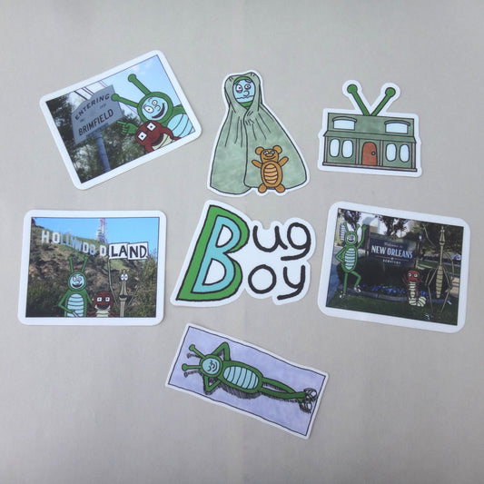 Several Bug Boy Stickers