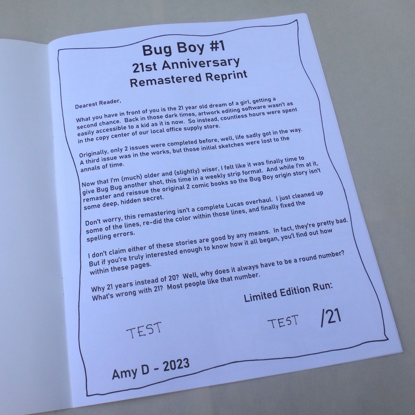 Original Bug Boy® Comic Books 1 & 2 21st Anniversary Reprint